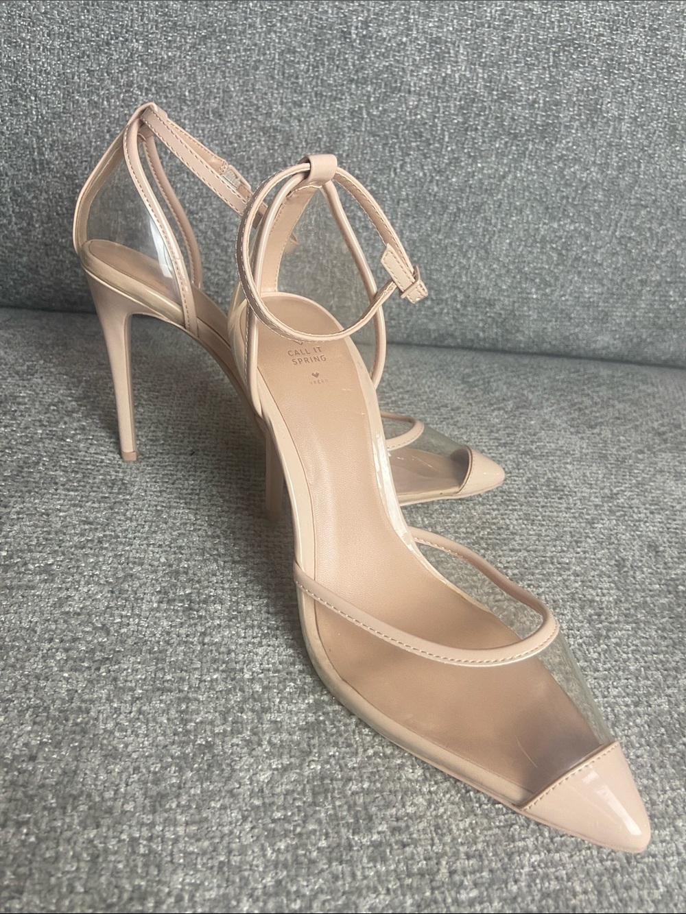 Call It Spring Blush Nude Pointed-Toe Ankle-Strap Heels size 9